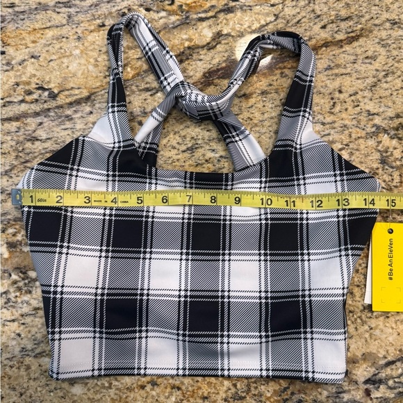 ELEVEN by Venus Williams NWT Black & White Plaid Sports Bra Print Size Small - Picture 9 of 10